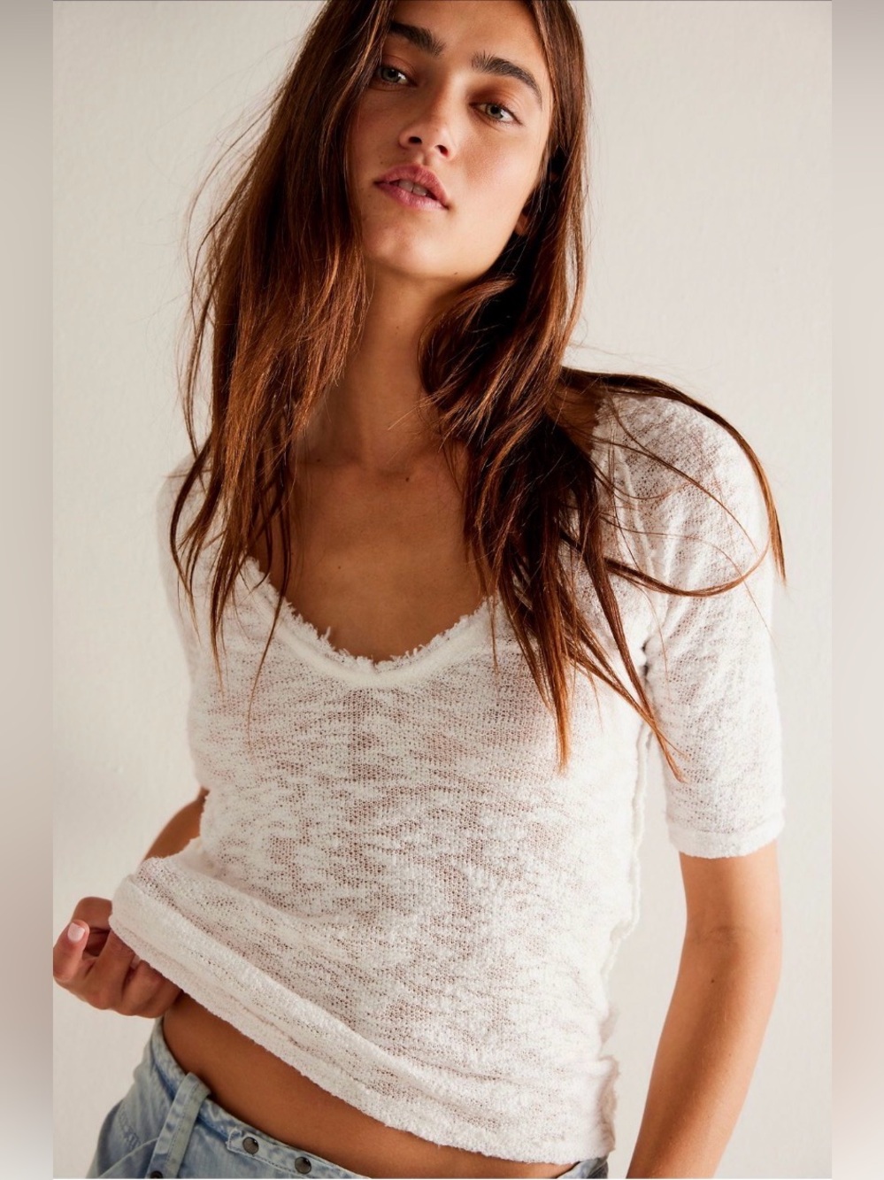 NWT Free People We The Free Francis Tee in Ivory